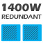1400W high efficiency redundant PSU 200-240VAC 50/60Hz