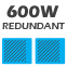 600 Watt 80 PLUS High Efficiency redundant power supply